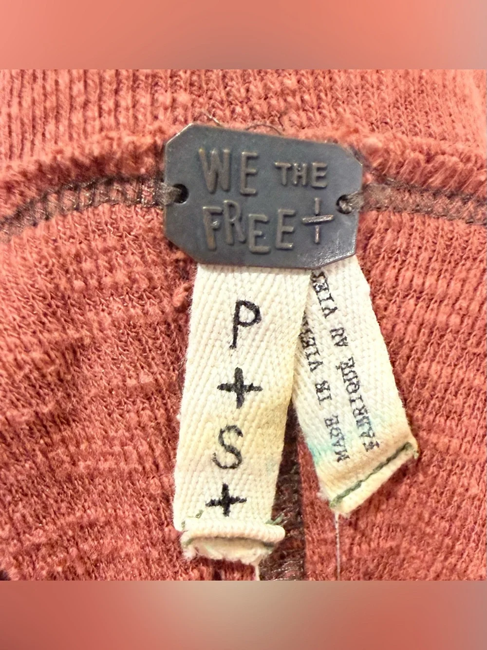 Free People We The Free Sienna Split Back Turtleneck Thermal Top Small